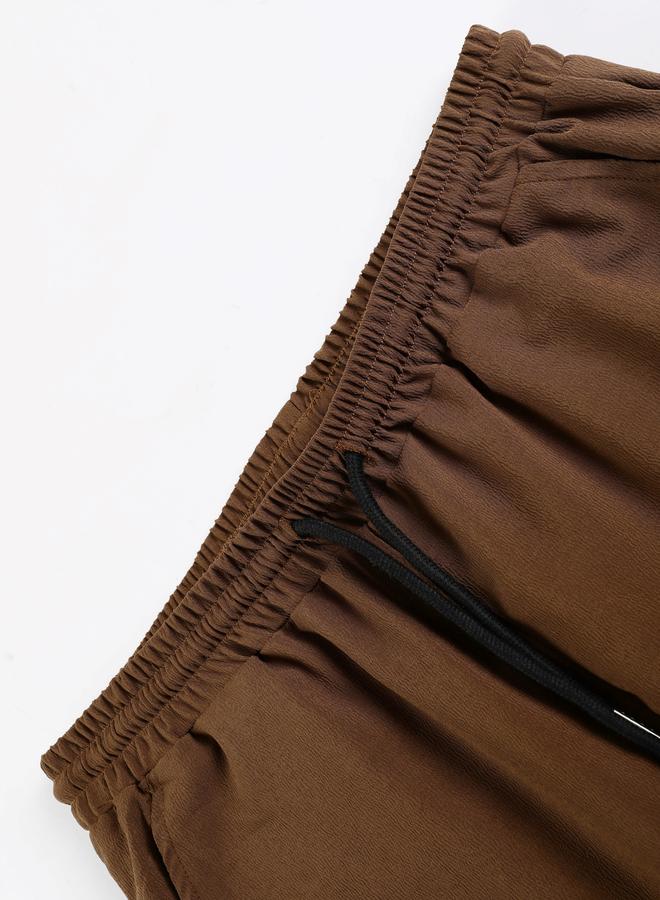 Take Two Men Brown Contrast Collar Shirt and Trousers Co-Ords - Image 5